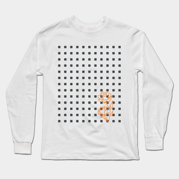 Abstract Polygon Orange Flower Long Sleeve T-Shirt by ElusiveIntro